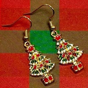 Handmade 18K Gold Christmas Tree Earrings!